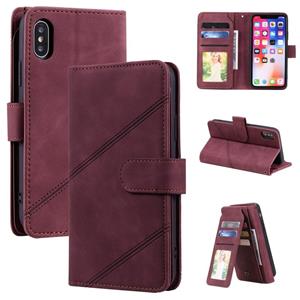 huismerk Huid Feel Business Horizontale Flip PU Lederen Case met Houder & Multi-Card Slots & Portemonnee & Lanyard & Fotolijst voor iPhone XR