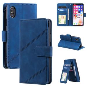 huismerk Huid Feel Business Horizontal Flip PU Lederen Case met Houder & Multi-Card Slots & Portemonnee & Lanyard & Fotolijst voor iPhone XR