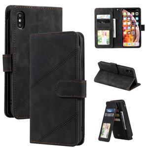 huismerk Huid Feel Business Horizontale Flip PU Lederen Case met Houder & Multi-Card Slots & Wallet & Lanyard & Photo Frame voor iPhone XS MAX