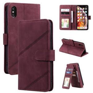 huismerk Huid Feel Business Horizontal Flip PU Lederen Case met Houder & Multi-Card Slots & Portemonnee & Lanyard & Photo Frame voor iPhone XS MAX