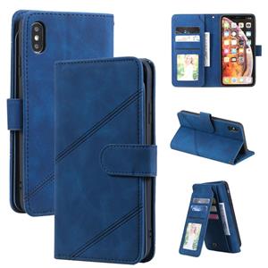 huismerk Huid Feel Business Horizontal Flip PU lederen tas met houder & multi-card slots & portemonnee & lanyard & fotolijst voor iPhone XS MAX