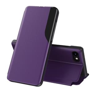 huismerk Side Display Magnetic Shockproof Horizontale Flip Lederen Case met houder voor iPhone 6 & 6s / 7 / 8 / SE 2020(Paars)