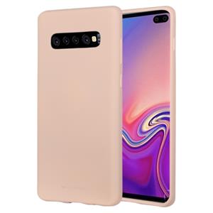 huismerk KWIK GOOSPERY SOFT FEELING Liquid TPU drop-proof softcase voor Galaxy S10 PLUS (abrikoos)