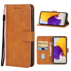 huismerk Lederen telefooncase voor Samsung Galaxy A72 4G / 5G (Brown)