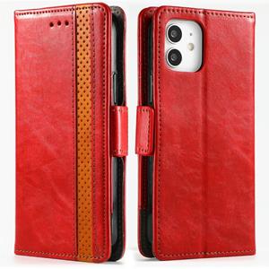 huismerk Caseo Business Splicing Dual Magnetic Buckle Horizontale Flip PU Lederen Case met Houder & Card Slots & Portemonnee voor iPhone 12 Mini