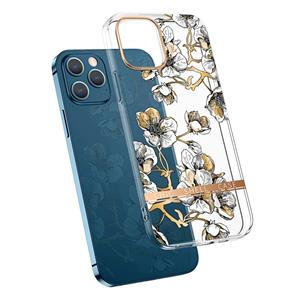 huismerk Hoog doorschijnend galvaniseren bloempatroon TPU + PC Shockproof Case voor iPhone 13 Pro (EWHA)