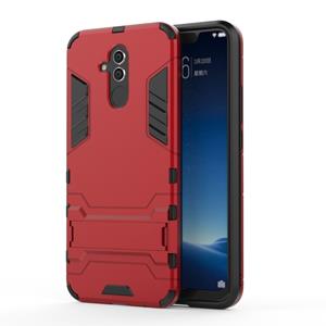 Huismerk Schokbestendige PC + TPU Case voor Huawei mate 20 lite met houder (rood)