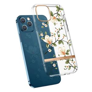 huismerk Hoog doorschijnend galvaniseren bloempatroon TPU + PC Shockproof Case voor iPhone 13 Pro (Magnolia)