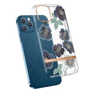 huismerk High Translucent Electroplating Flower Pattern TPU + PC Shockproof Case For iPhone 13 Pro(Cineraria)