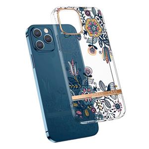 huismerk High Translucent Electroplating Flower Pattern TPU + PC Shockproof Case For iPhone 13 Pro Max(Po-phase Flowers)