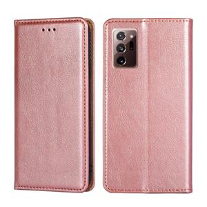 huismerk Voor Samsung Galaxy Note20 PU + TPU Gloss Oil Solid Color Magnetische Horizontale Flip Lederen Case met Houder & Kaart Slot & Portemonnee (Rose Gold)