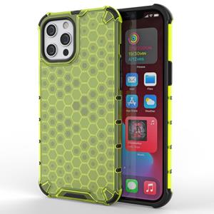 huismerk Shockproof Honeycomb PC + TPU Protective Case For iPhone 13(Green)