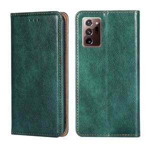 huismerk Voor Samsung Galaxy Note20 PU + TPU Gloss Oil Solid Color Magnetische Horizontale Flip Lederen Case met Houder & Kaart Slot & Portemonnee (Groen)