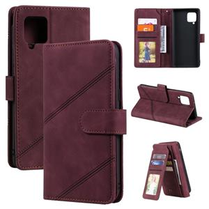 huismerk Voor Samsung Galaxy A42 5G Huid Feel Business Horizontale Flip PU Lederen Case met Houder & Multi-Card Slots & Portemonnee & Lanyard & Photo Frame