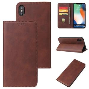 huismerk Kalfstructuur magnetische horizontale flip lederen tas met houder & kaart slots & portemonnee voor iPhone XS max