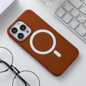 huismerk Silicone Magsafe Telefoonhoes voor iPhone 13 Pro (Brown)