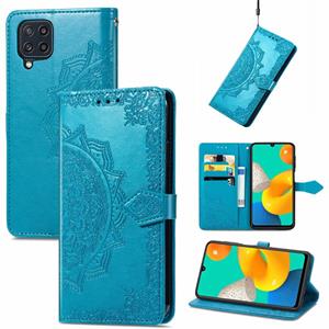 huismerk Voor Samsung Galaxy M32 Mandala Bloem Reliëf Horizontale Flip Lederen Case met Houder & Three Card Slots & Wallet & Lanyard