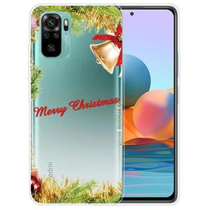 huismerk Voor Xiaomi Redmi Note 10 4G Kerstserie Transparante TPU-beschermhoes (Tarwgrass Bell)