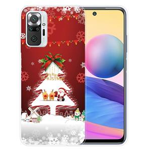 huismerk Voor Xiaomi Redmi Note 10 Pro 4G Christmas Series Transparante TPU-beschermhoes (mini-herten en oude man)