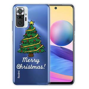 huismerk Voor Xiaomi Redmi Note 10 PRO 4G Kerstserie Transparante TPU-beschermhoes (kleine kerstboom)