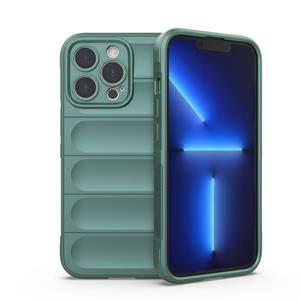 huismerk Magic Shield TPU + Flannel Phone Case For iPhone 13 Pro(Dark Green)