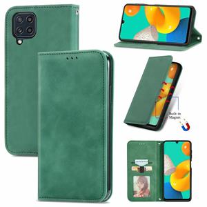 huismerk Voor Samsung Galaxy M32 Retro Skin Feel Business Magnetische Horizontale Flip Lederen Case met Houder & Card Slots & Portemonnee & Photo Frame