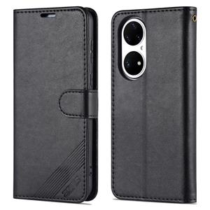 AZNS For Huawei P50 Pro  Sheepskin Texture Horizontal Flip Leather Case with Holder & Card Slots & Wallet(Black)