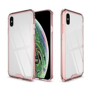 huismerk Acryl + TPU schokbestendig transparante Armor Case voor iPhone XS Max (magenta)