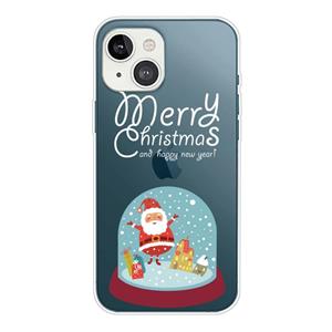 huismerk Kerstserie Transparante TPU-beschermhoes voor iPhone 13 (Crystal Ball)