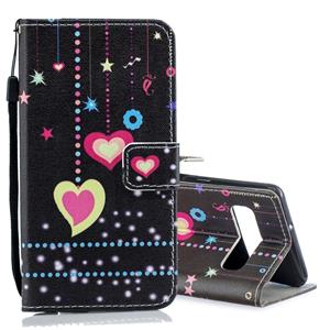 huismerk Gekleurde hart patroon horizontale Flip lederen case voor Galaxy S10 5G met houder & kaartsleuven & portemonnee