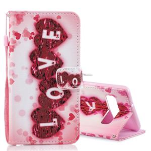 huismerk Liefde patroon horizontale Flip lederen case voor Galaxy S10 5G met houder & kaartsleuven & portemonnee