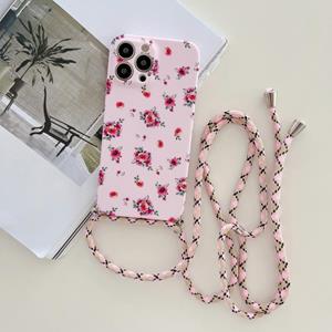 huismerk Lanyard Small Floral TPU Phone Case For iPhone 13 Pro(A)