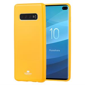 huismerk KWIK GOOSPERY PEARL JELLY TPU anti-val en kras geval voor Galaxy S10 PLUS (geel)