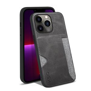 huismerk KSQ-kalfstructuur All-inclusive PU-telefoonhoesje voor iPhone 13 Pro