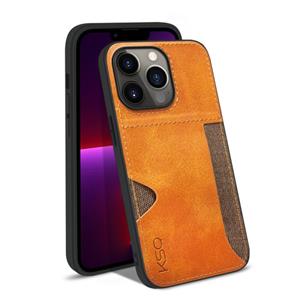 huismerk KSQ-kalfstructuur All-inclusive PU-telefoonhoesje voor iPhone 13 Pro