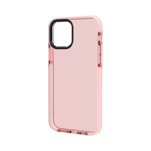 huismerk Voor iPhone 12 Shockproof High Transparency TPU Beschermhoes (Roze)