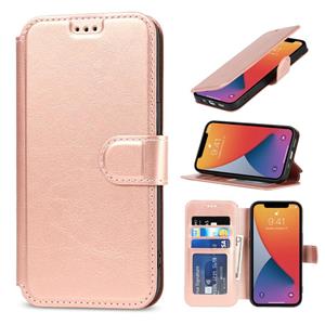 huismerk Schokbestendige PU + TPU lederen tas met kaartslots & houder & fotolijst & portefeuille voor iPhone 13 mini (rose goud)