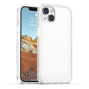 huismerk Huid Feel Frosted PC + TPU Shockproof Case met kleur knop voor iphone 13 mini