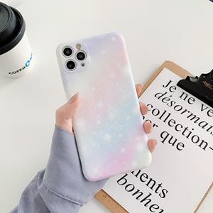 huismerk Schokbestendige kleurrijke glitter marmer beschermhoes voor iPhone 12 mini (Roze Blauw)