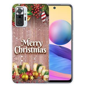 huismerk Voor Xiaomi Redmi Note 10 Pro 4G Kerstserie Transparante TPU-beschermhoes