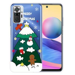 huismerk Voor Xiaomi Redmi Note 10 Pro 4G Kerstserie Transparante TPU-beschermhoes (kerstboom met drie tier)