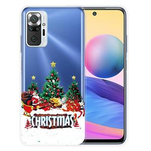 huismerk Voor Xiaomi Redmi Note 10 Pro 4G kerstserie Transparante TPU beschermhoes (retro oude man)