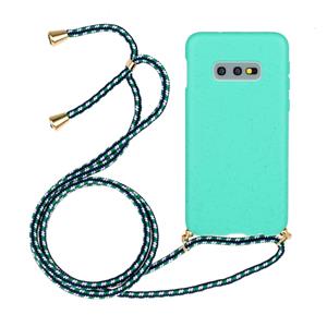 huismerk Voor Galaxy S10e Tarwe stro materiaal + TPU beschermhoes met Lanyard (Groen)