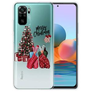 huismerk Voor Xiaomi Redmi Note 10 4G Kerstserie Transparante TPU-beschermhoes