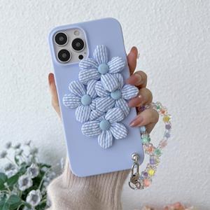 huismerk Vier bloemen handriem telefoonhoesje voor iphone 13 mini (licht paars)