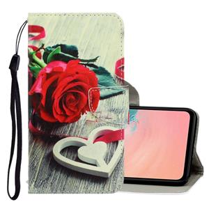 huismerk Voor Galaxy S20 Ultra 3D Gekleurde Tekening Horizontale Flip PU Lederen Case met Houder & Card Slots & Wallet(Red Rose)