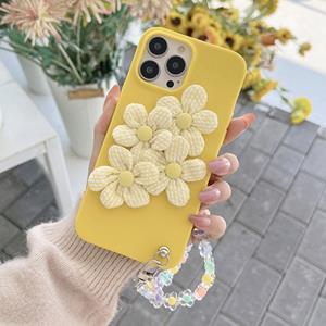 huismerk Vier Bloemen Handriem Phone Case voor iPhone 13 Mini