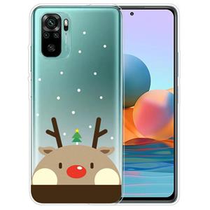 huismerk Voor Xiaomi Redmi Note 10 4G Kerstserie Transparante TPU-beschermhoes (FAT HEREER)