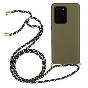 huismerk Voor Galaxy S20 Ultra Tarwe stro materiaal + TPU beschermhoes met Lanyard (Army Green)