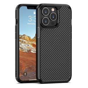 huismerk Pioneer Carbon Fibrexture Shockproof TPU + PC Case voor iPhone 13 Mini